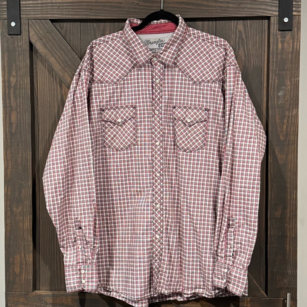 Wrangler 20X Competition Advanced Comfort Pearl Snap Long Sleeve Shirt Size XXL
